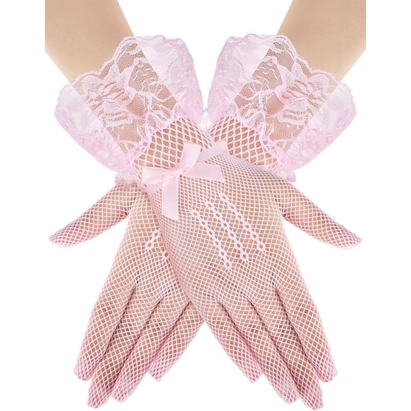 YooGuoGuo Women Lace Gloves Elegant Short Lace Tea Party Gloves for Women Wedding Dinner Party