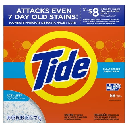 Tide Powder Laundry Detergent, Clean Breeze, 68 loads, 95 oz