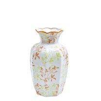 NOVATRAX Large Green-Beige Ceramic Vase, Decorative Flower Vases for Home Décor