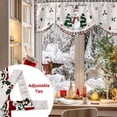 thumbnail image 5 of Christmas Snowman Tie Up Valances Curtain, Winter Pine Trees Xmas Snow Retro Linen Adjustable Rod Pocket Short Window Treatment Tie Up Curtains Valances for Kitchen Living Room Bathroom 42x18 Inches, 5 of 9