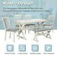 thumbnail image 4 of Harper & Bright Designs 6-Piece Dining Table Set with 4 Upholstered Chairs and 1 Bench Kitchen Breakfast Furniture Dining Room, Vintage White, 4 of 13