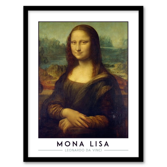 Artery8 Leonardo Da Vinci Mona Lisa La Gioconda Portrait Living Room Art Print Framed Poster Wall Decor 12x16 inch