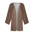 thumbnail image 4 of Patlollav Womens Summer Fall Solid Color Cardigan Long Sleeve Loose Cover Up Casual Blouse Tops Up to 50% off, 4 of 6