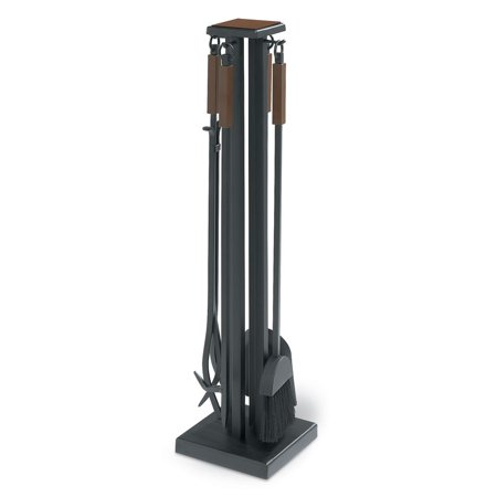 - Forged Iron Arts & Crafts Fireplace Tool Set, Bronze Handles