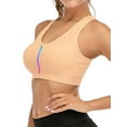 thumbnail image 3 of DODOING Sports Bra Women Front Color Zipper Sports Bra Wireless Post-op Bra Active Yoga Sports Bra Tank Top Bra, 3 of 8