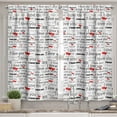 thumbnail image 2 of Ambesonne Romantic Valance & Curtain, Romance Couple Love, 55"x24", Vermilion Black White, 2 of 6