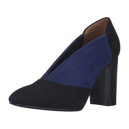 Aquatalia Womens Valeria Suede Round Toe Classic Pumps, Black/Midnight, Size 8.0