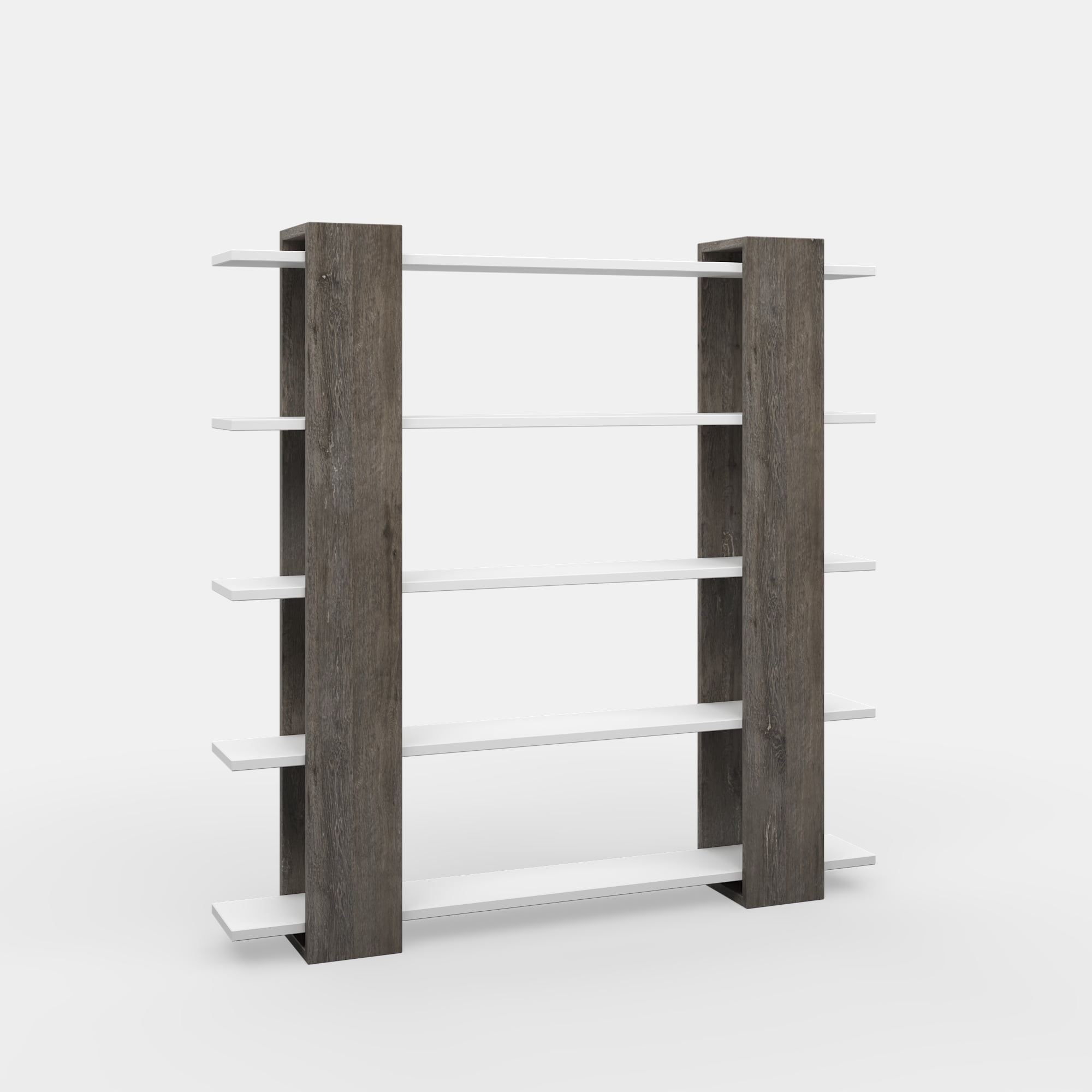 Ada Home Decor Sultan Multiple Tier Open Shelf Modern Bookcase, Walnut/White