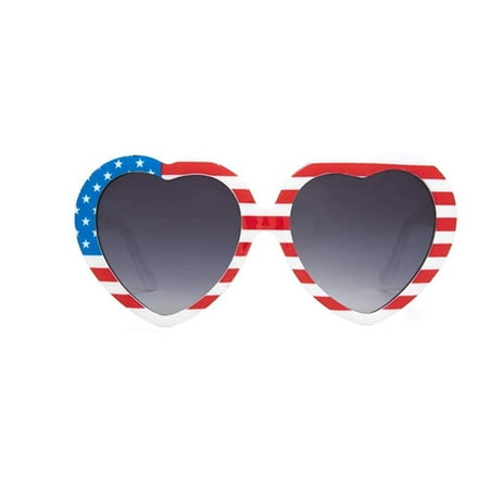 Lolita Heart Shaped Patriotic America Sunglass, plastic frame By Gravity Shades