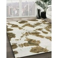 thumbnail image 3 of Ahgly Company Machine Washable Indoor Square Abstract Dark Gold Brown Area Rugs, 8' Square, 3 of 7