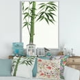 thumbnail image 2 of Designart 'Detail Of Dark Green Bamboo On White III' Traditional Framed Canvas Wall Art Print, 2 of 5