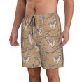 thumbnail image 2 of Balery Cactus Alpaca Traje de Baño Estilo Hawaiano para Hombre, Shorts de Secado Rápido con Bolsillos-Large, 2 of 6