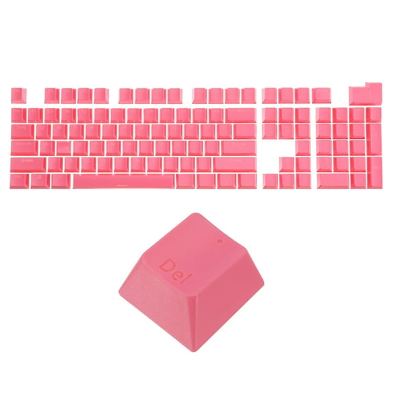 108 Keys Pudding Keycaps Set OEM Profile ABS for Mechanical Keyboard Layout, Peach Pink