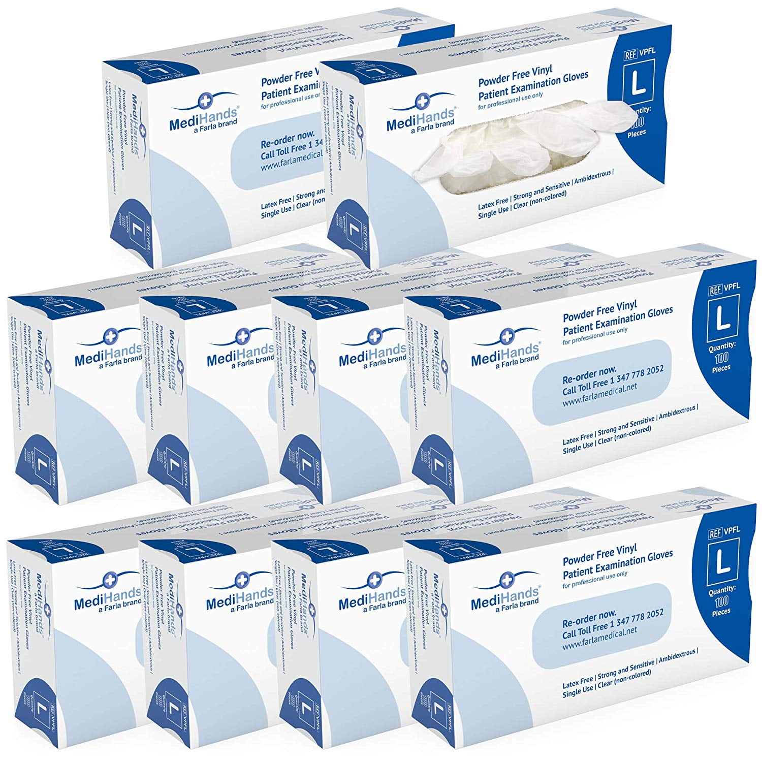 Heavy Duty Disposable Vinyl Gloves, 1,000 Count, Large Powder Free