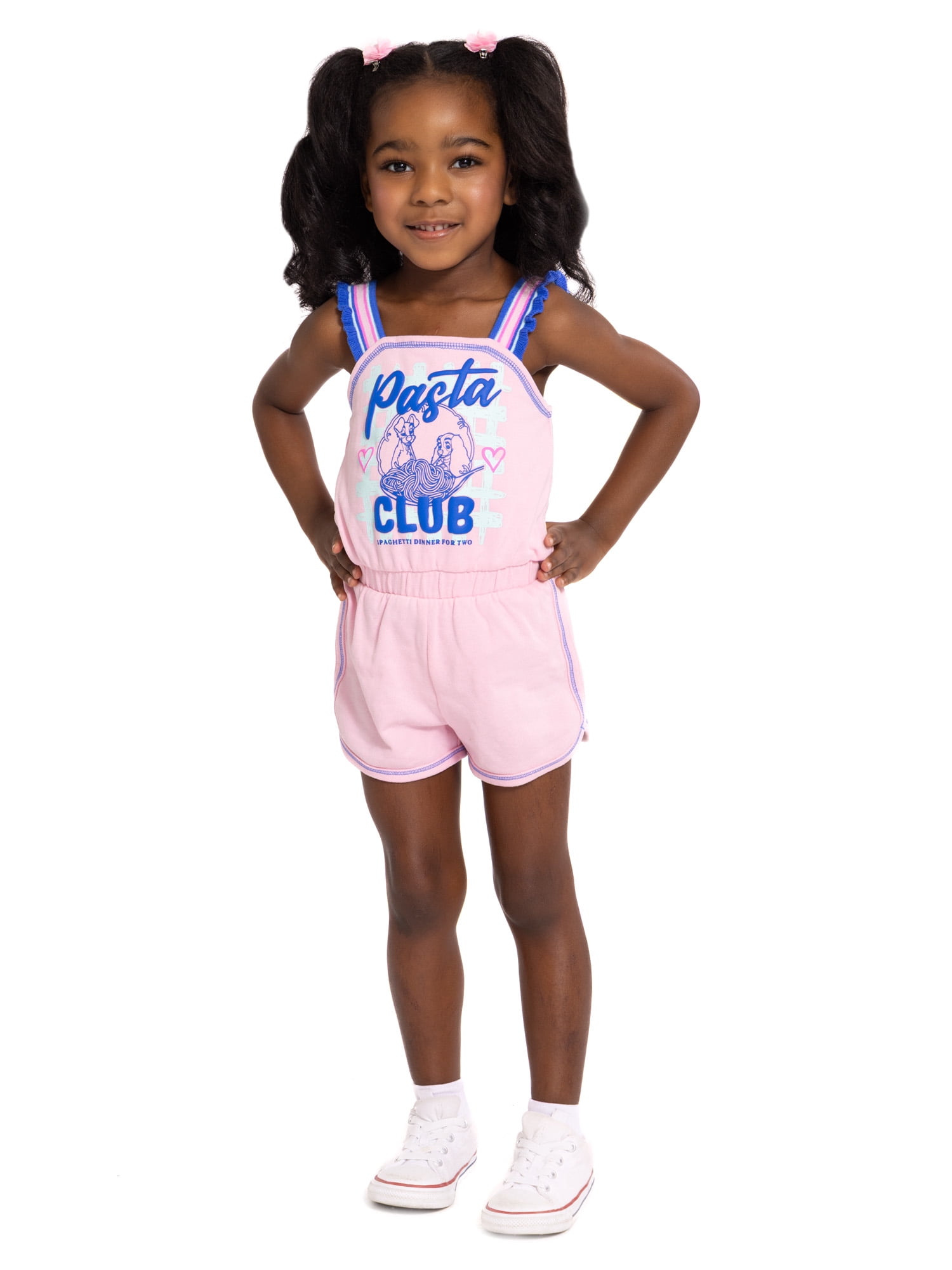 Disney Lady & The Tramp Toddler Girls Sleeveless Romper, Sizes 12M-5T