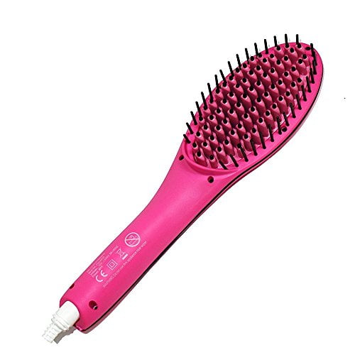 hair straightener brush action
