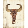 thumbnail image 2 of Grey, Jace 25x32 Black Ornate Wood Framed with Double Matting Museum Art Print Titled - Patterned Skull, 2 of 4