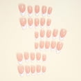 thumbnail image 3 of Uñas postizas Press On KZBTRBT 30 piezas punta francesa blanca almendra, 3 of 7