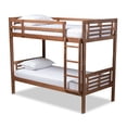 thumbnail image 1 of Baxton Studio Liam  and  Walnut Brown Finished Wood Twin Size Bunk Bed, 1 of 7