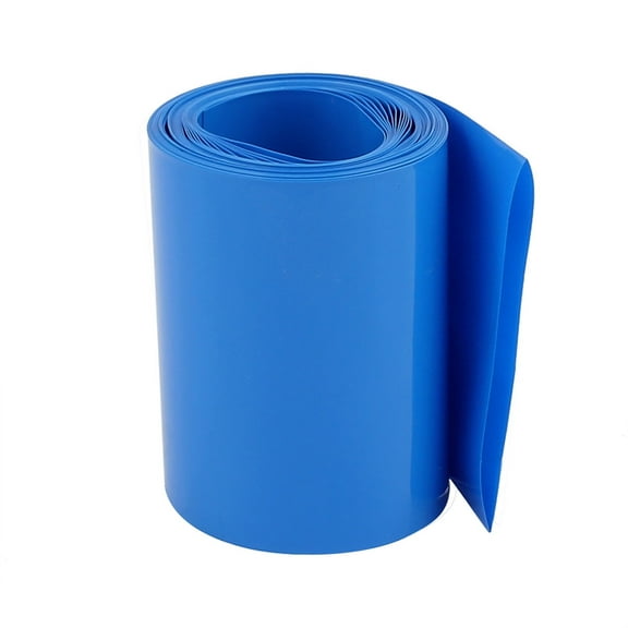 75mm Flat Width 8.1M Length Heat Shrink Tube Blue for Batteries