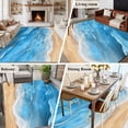 thumbnail image 5 of Blue Coastal Beach Area Rugs 5'x8', Washable Small Throw Rugs for Classroom Bedroom, Summer Nautical Ocean Beige Seaside Indoor Outdoor Rug Non-Slip Low Pile Carpet Runner Reversible Floor Mats, 5 of 8
