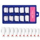 thumbnail image 3 of 100 uñas postizas de color blanco puro, tamaño pequeño, en caja azul, 10 medidas diferentes, material ABS duradero, ideal para manicura en casa o salones de belleza, sin pegamento incluido., 3 of 6