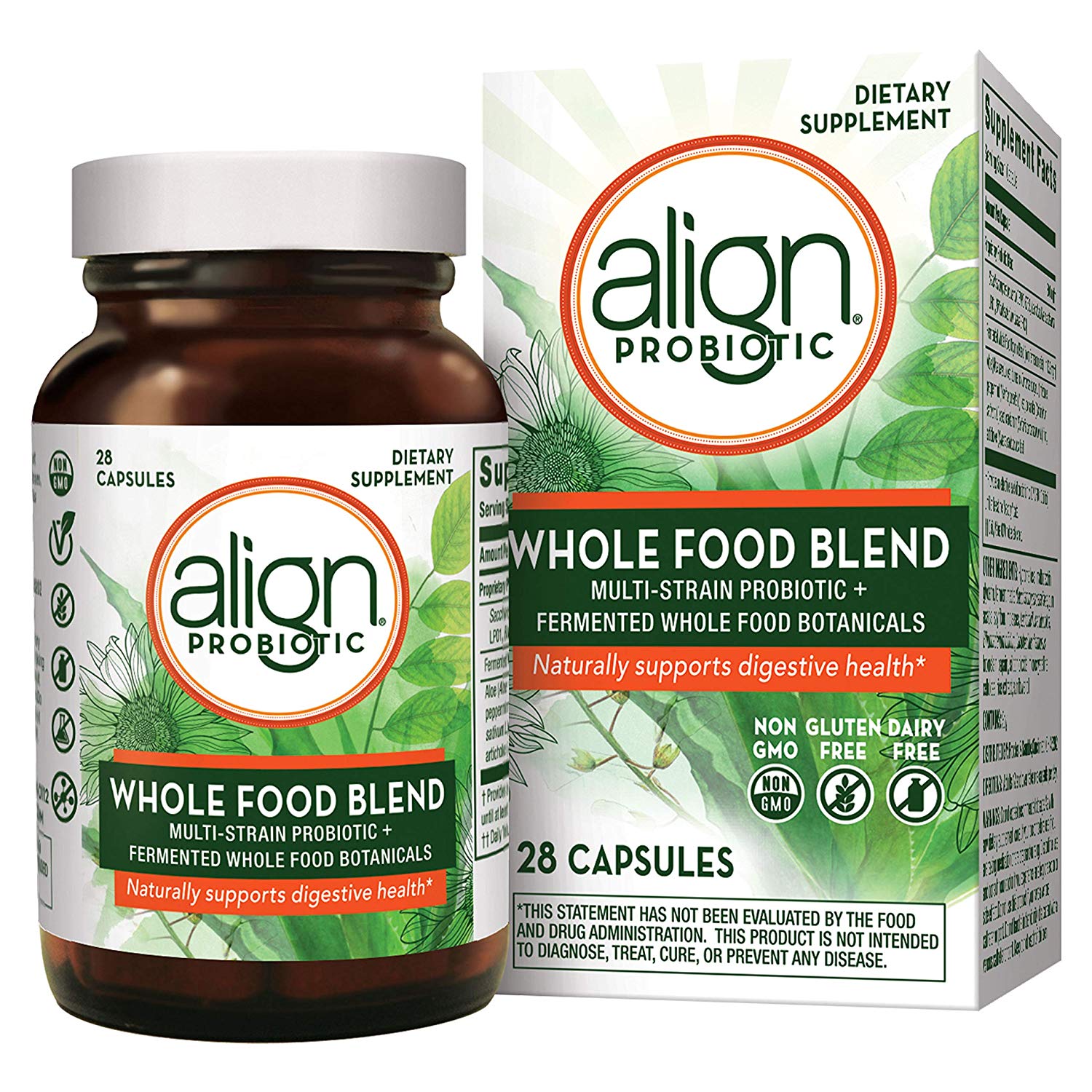 Align Whole Food Blend MultiStrain Probiotic Supplement Made with