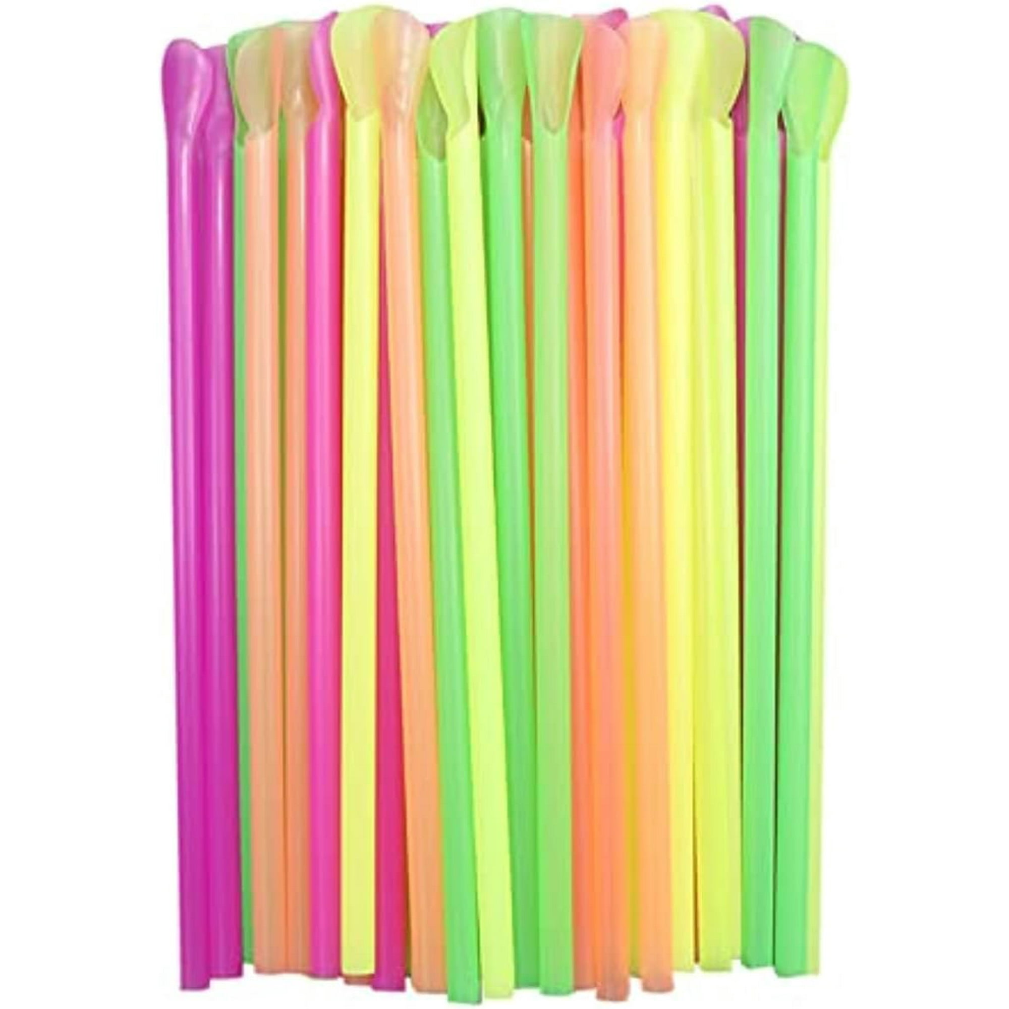 Inzopo Paille Multicolores Pailles Réutilisables En Plastique Pour Fête, 25 Pièces, Avec Brosse De Nettoyage, Plastique, Bunte, 23cm