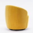 thumbnail image 6 of Swivel Accent Chair, Teddy Fabric Swivel Accent Chair Armchair, Lounge Chair Barrel Chair with Black Metal Base, Single Sofa Chair with 360° Swivel, Reading Chair for Living Room, Bedroom, Yellow, 6 of 7