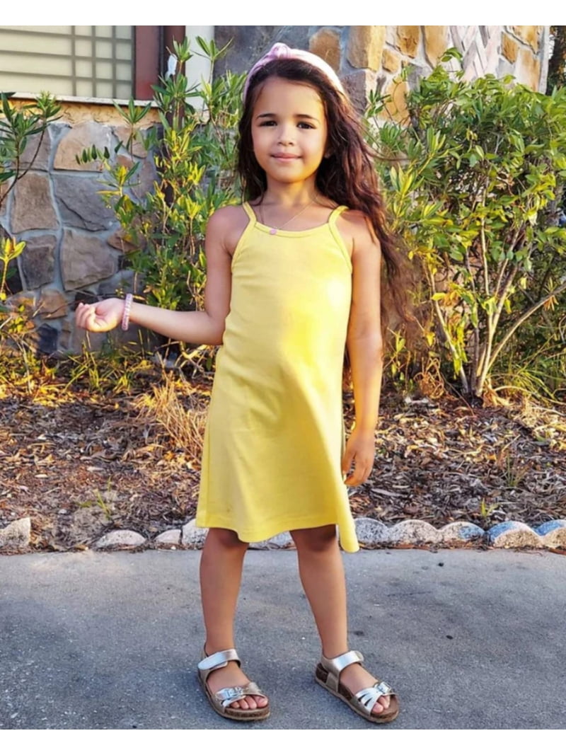 cotton dress made in usa Made in USA Girls Soft Cotton Camisole Dress | Heather Gray