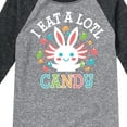 thumbnail image 3 of Instant Message - I Eat Alotl Candy - Toddler And Youth Raglan Graphic T-Shirt, 3 of 5