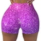 thumbnail image 2 of Fotbe Purple Glitter Shorts Sin Costuras – Shorts Deportivos de Cintura Alta para Mujer, Elásticos para Gimnasio, Yoga, Running o Ciclismo-Medium, 2 of 8