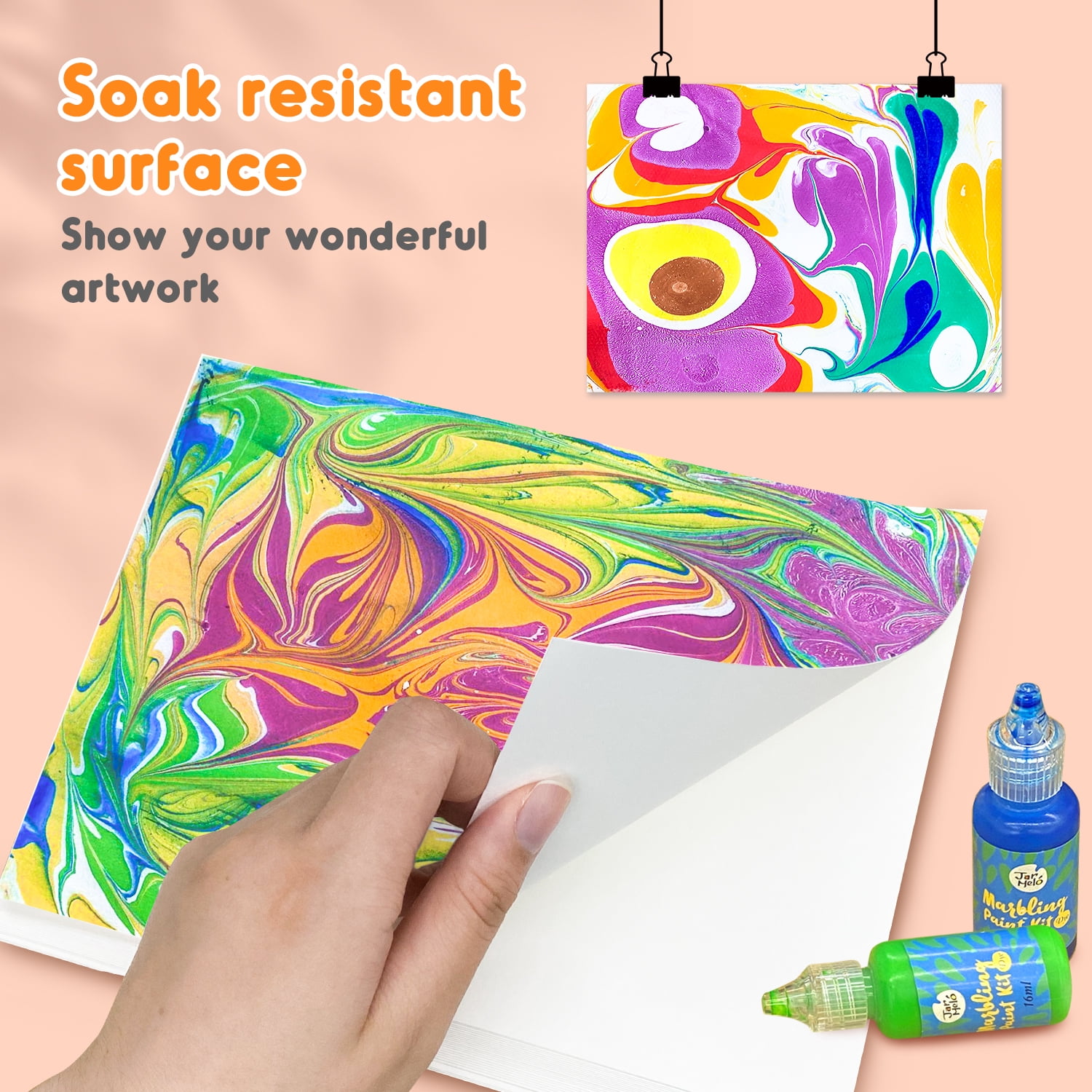  Hiwawind Water Marbling Paint Art Kit for Kids - Art