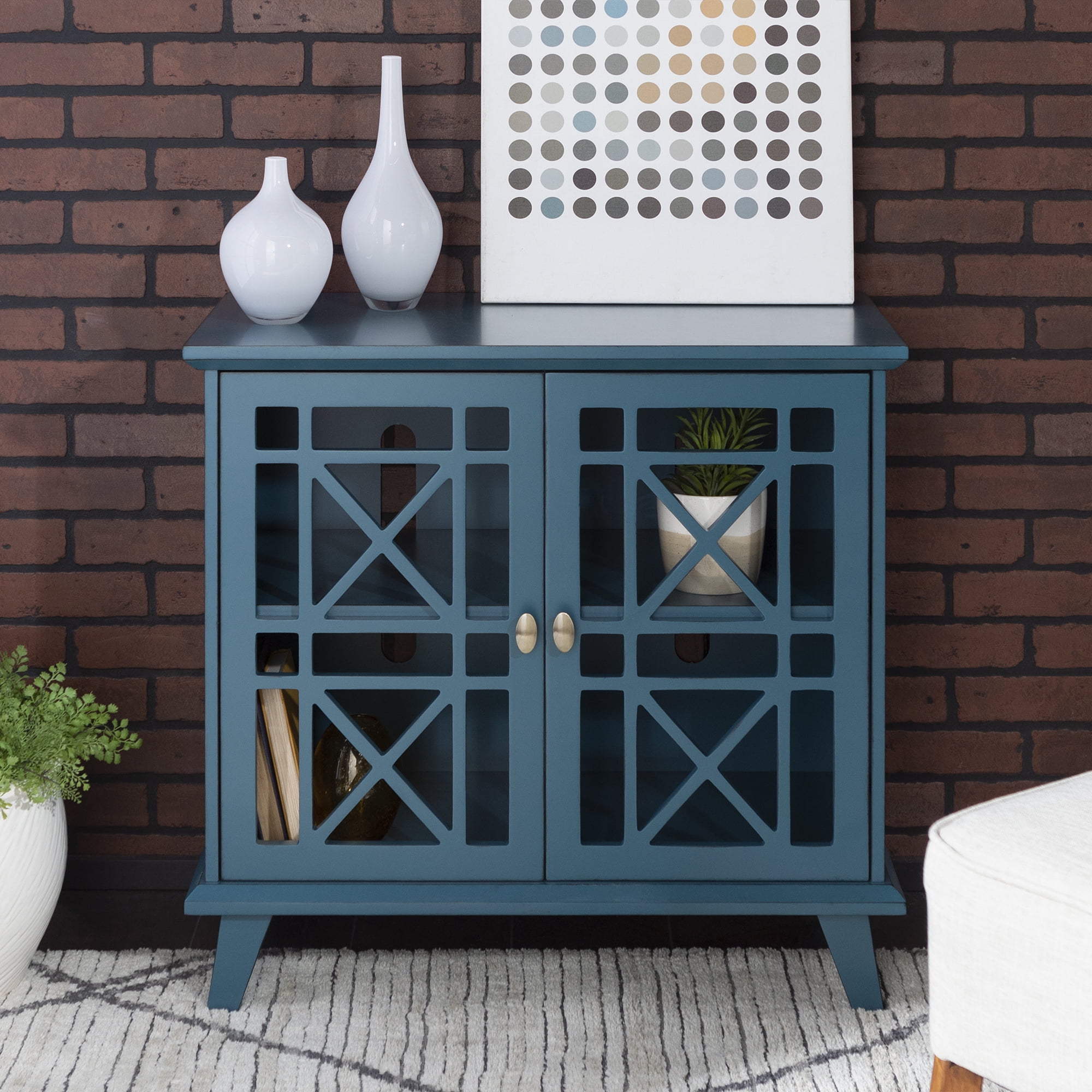 Blue 2 2024 door accent cabinet