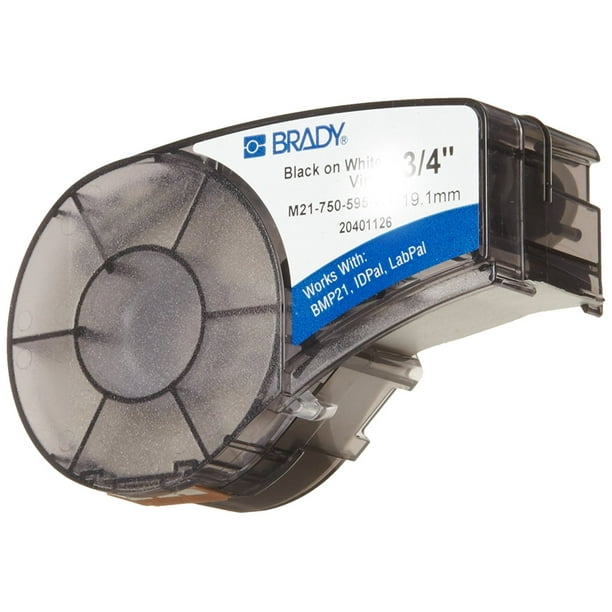 Brady High Adhesion Vinyl Label Tape (M21750595WT) Black on White
