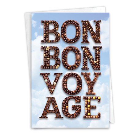 NobleWorks Funny Bon Voyage Greeting Card with 5 x 7 Inch Envelope (1 Card) Farewell, Good Luck Sweet Trip C10827BVG