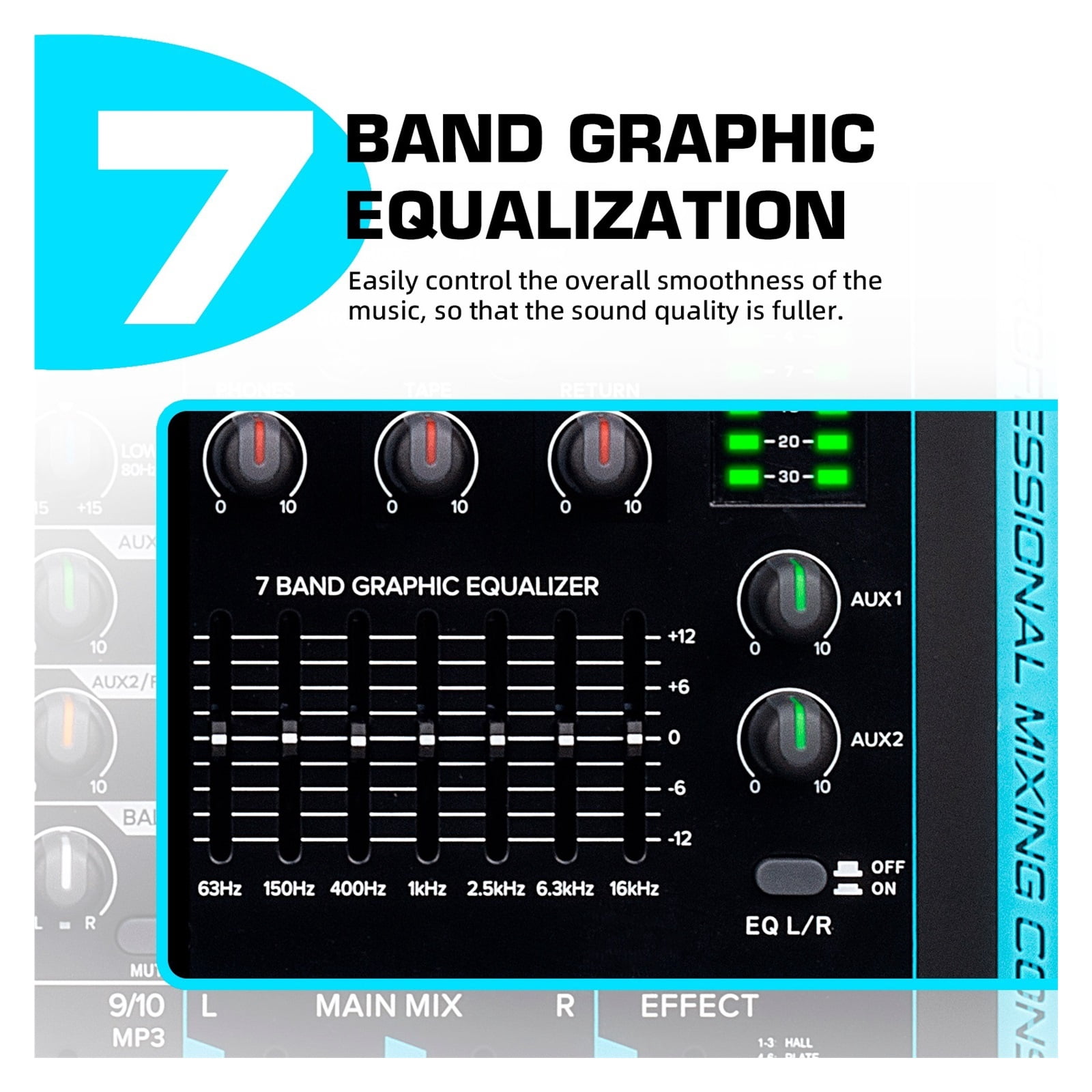 Forket 99 DSP FP-10 Mixer DJ Controller 10 Channels Reverb Recording Mixing With Bluetooth 5.0 Professional Performance ,Easy to Operate