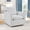 Light Blue Stripe, variant on Ebello 360° Swivel Chair with Thick Padded Backrest Cushion – Fabric Square Accent Chair for Living Room, Bedroom, Office – Fully Assembled, Brown Stripe