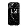 thumbnail image 1 of Personalised Black Marble Initials iPhone 14 Case, iPhone 13 Pro Max, 1 of 4