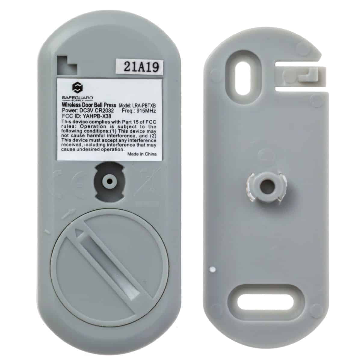 Safeguard Supply LRA-PBTX-L Wireless Doorbell Button Transmitter, White