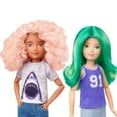 thumbnail image 3 of ​Creatable World, 2-Pack Wig Set, Green Wig with Yellow Highlights and Pink Curly Hair, 3 of 5
