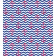 thumbnail image 3 of Anchor Duvet Cover Set Twin Size, Geometric Nautical Design with Zigzag Wavy Backdrop Travel Coastal, Decorative 2 Piece Bedding Set with 1 Pillow Sham, Violet Blue Dark Coral White, by Ambesonne, 3 of 3