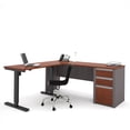 thumbnail image 3 of Bestar Connexion L-Desk including Electric Height Adjustable Table in Bordeaux & Slate - 45" Height x 71.1" Width x 70.9" Length, Electric Standing, 3 of 3