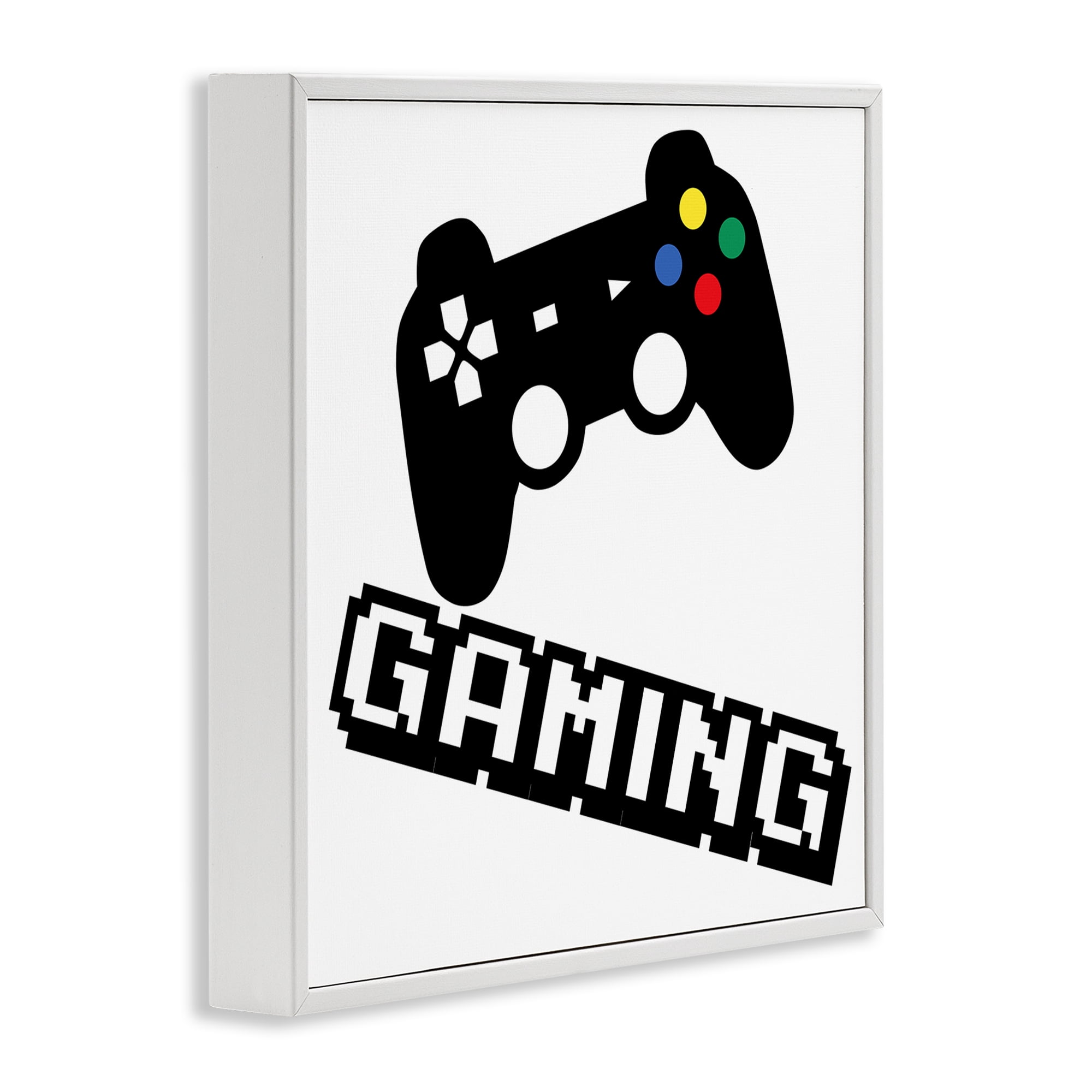 Stupell Industries Playful Pixel Gaming White Framed Giclee Art, design by Marcus Prime