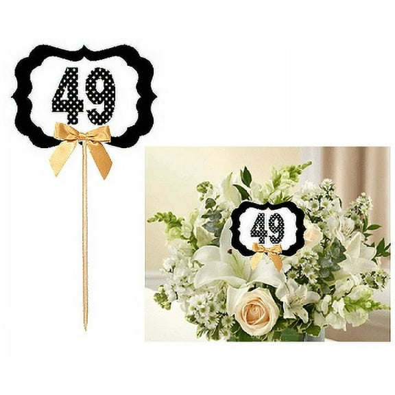 49th Birthday / Anniversary Table Decoration Party Centerpiece Pick - Set of 6