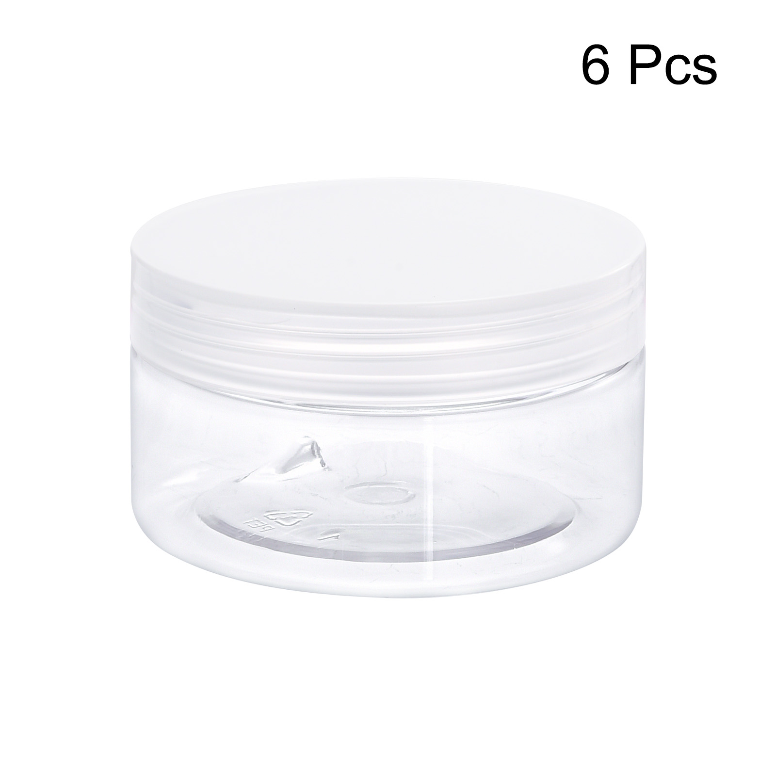 Unique Bargains Round Plastic Screw Top Lids Broad-Mouth Empty Containers 70mm x 43mm 6Pcs