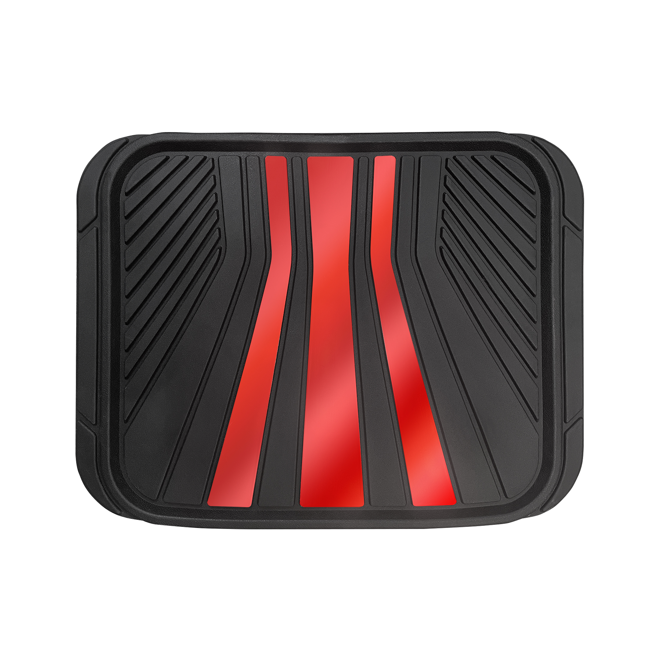 Auto Drive 4-Piece Black & Red Rubber Floor Mat Set photo 4