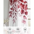 thumbnail image 6 of Red Eucalyptus Leaves Sheer Curtains 54 Inch Length 2 Panels Set for Living Room/Bedroom, Spring Summer Botanical Kitchen Curtains Grommet Semi-Sheer Curtains Drapes Voile Window Treatments 42"x54"x2, 6 of 7