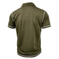 thumbnail image 2 of Hanerdun Men Polo Shirts Casual Short Sleeve Top Male Button-Up Blouse Green XL, 2 of 5