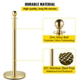 thumbnail image 3 of VEVOR Crowd Control Stanchion Stanchion Set 8 Pieces with Red Velvet Rope-Gold, 3 of 9